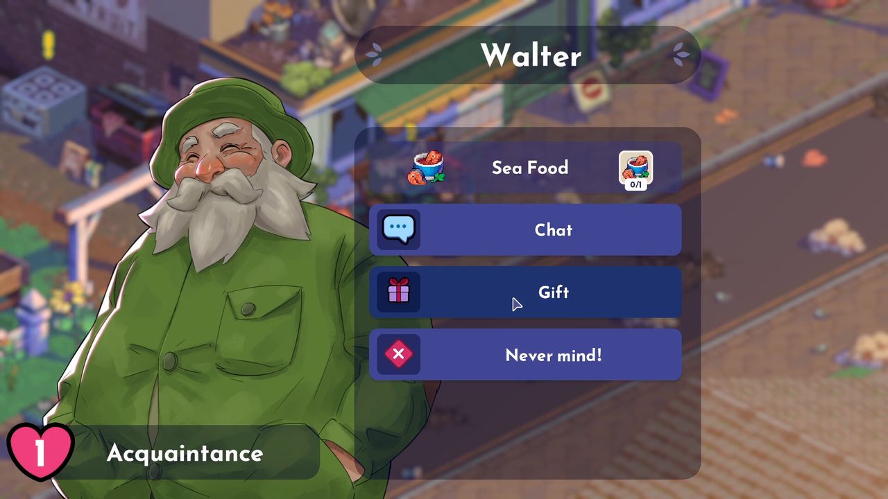 Official Moonfrost screenshot: a villager's shop interior with stalls and shelves